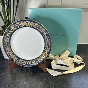 2001 Tiffany & Co Millennium 8" Blue Gold Plate 200th Anniversary Congress W Box